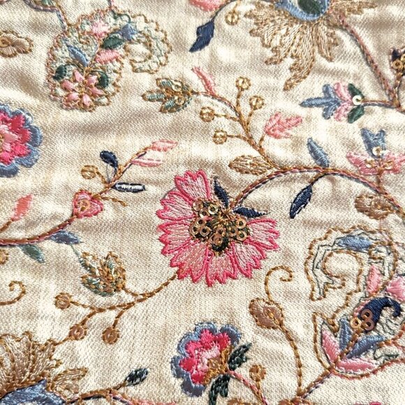 Free People MOMO NEW YORK Belinda Silk Embroidered Fisherman Wrap Pants Sz OS/L - Picture 2 of 6